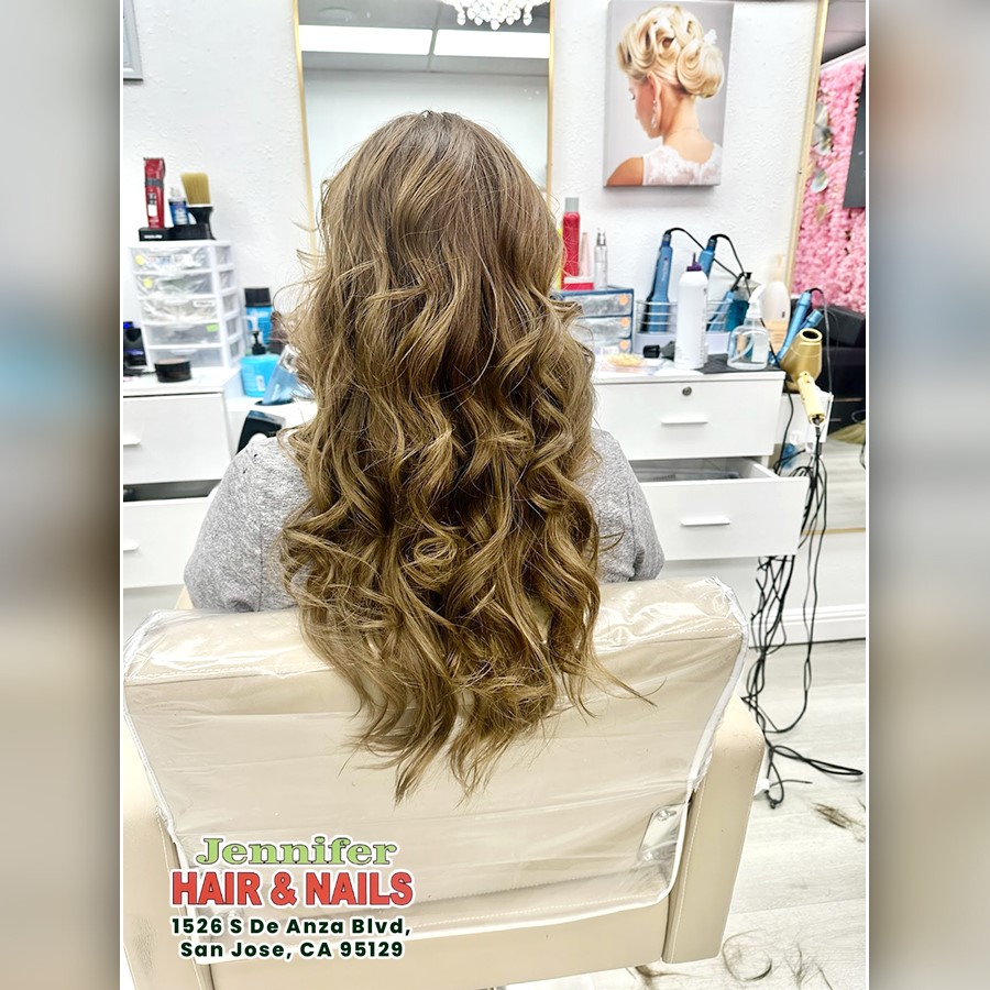 Wavy hair styles at Jennifer Hair & Nails – hair salon near me San Jose, CA 95129