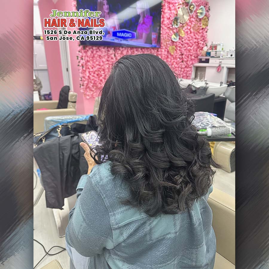 Wavy hairstyles for women with charm vibe at Jennifer Hair & Nails Salon near me San Jose, CA 95129