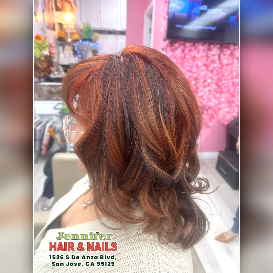 Shoulder-length layer hair style at Jennifer HAIR & NAILS – 1526 S De Anza Blvd, San Jose, CA 95129