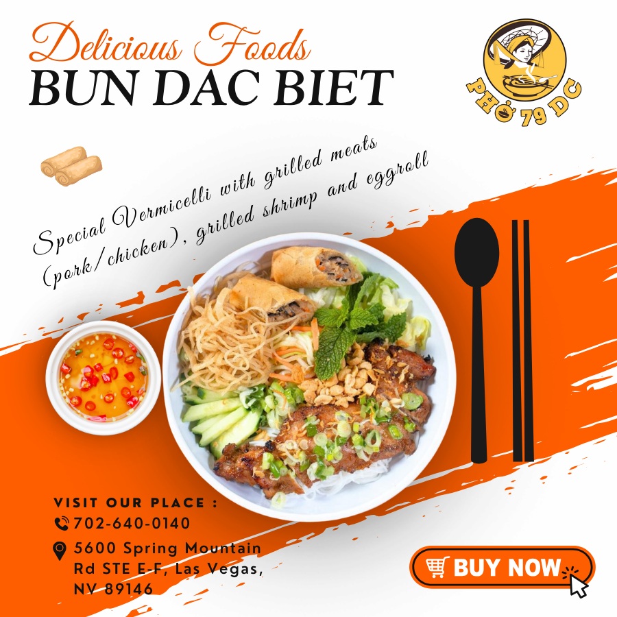 Special Vermicelli with Grilled Meat at PHO 79 DC – Vietnamese restaurant in Las Vegas, NV 89146