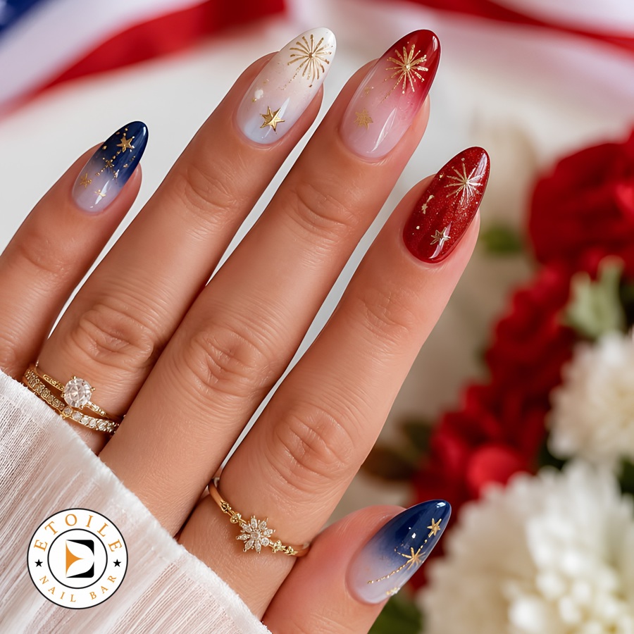 Celebrate Independence Day in Style with Stunning July 4th Nails at Etoile Nail Bar in Bucktown, Lincoln Park, Chicago