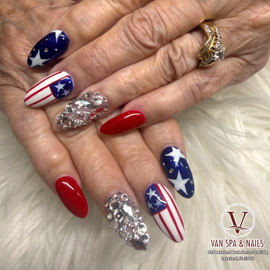 Celebrate Independence Day in Style with Stunning July 4th Nails at Van Spa & Nails Lakeland, FL 33809